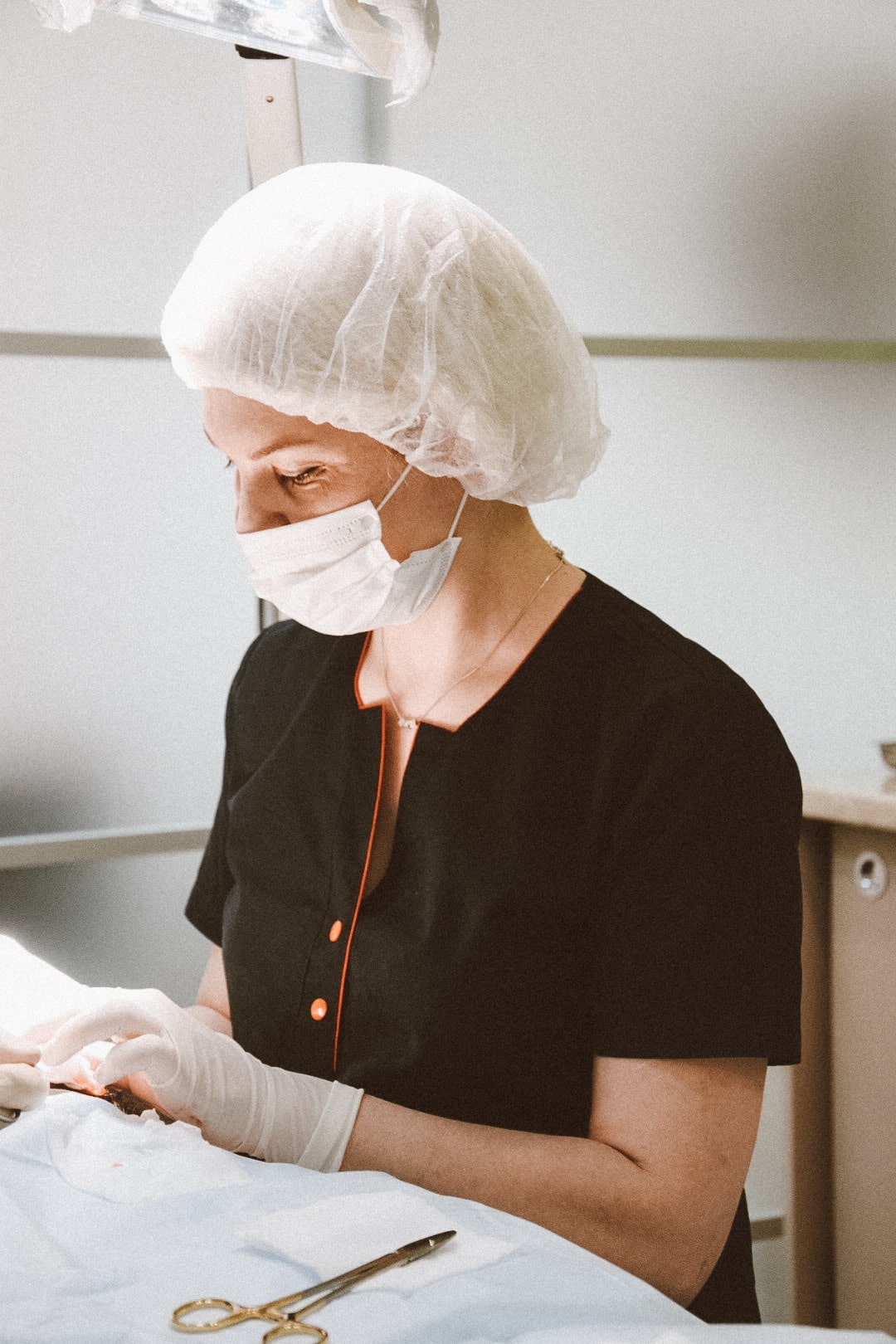 Expert doctors conducting careful hair transplant procedures